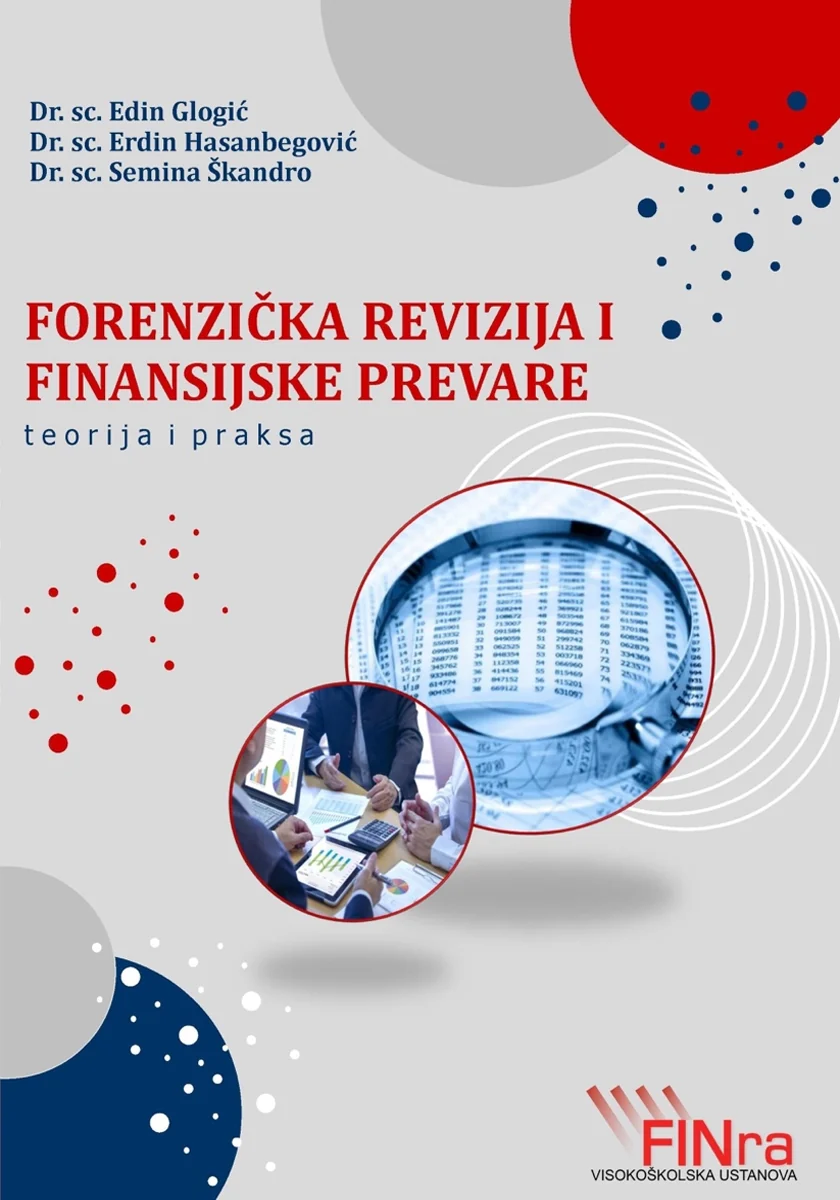 Naslovnica knjige „Forenzička revizija i finansijske prevare“ — Glogić · Hasanbegović · Škandro